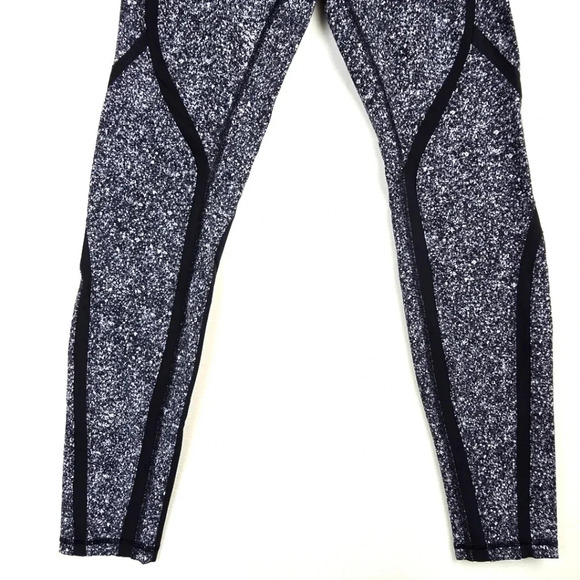 Lululemon Sz 8 Sleek & Strong Tight Leggings Diffuse Starlight Black Speckled - Picture 3 of 15